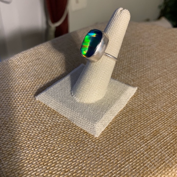 Aurora Opal Sterling silver ring size 6 1/4, NWT - Picture 5 of 10
